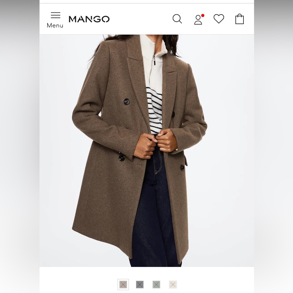 Mango Wool Double-Breasted Coat